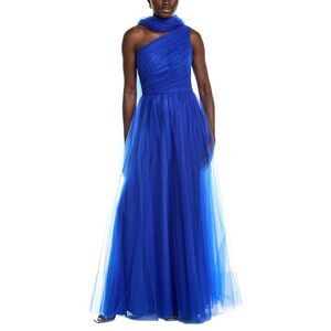 Rene Ruiz Womens  Pleated Tulle Gown, Blue